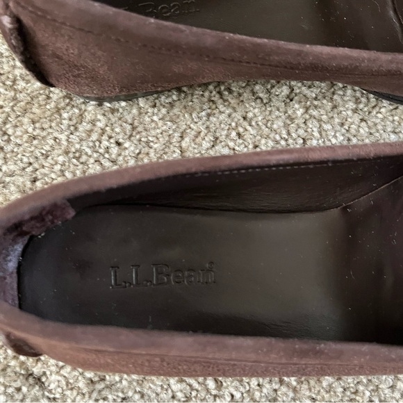 L.L.Bean Brown Suede Slip On Moccasin Loafers - Picture 7 of 10